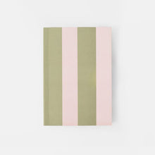 Load image into Gallery viewer, Caroline Gardner Pink & Green Stripe A6 Softback Notebook