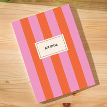 Load image into Gallery viewer, Good Tuesday A5 Lined Journal Notebook / Hot Pink Stripe