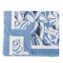 Load image into Gallery viewer, Katie Loxton Printed Foil Scarf / Blue Blossom / Cornflower Blue, Off White & Silver Foil