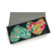 Load image into Gallery viewer, Box of 2 Liberty Tana Lawn Lavender Filled Hearts - Young At Heart
