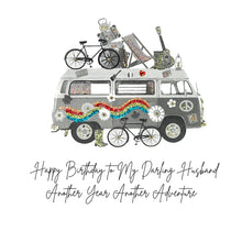 Load image into Gallery viewer, Five Dollar Shake Darling Husband Another Year of Adventures Birthday Card
