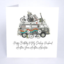 Load image into Gallery viewer, Five Dollar Shake Darling Husband Another Year of Adventures Birthday Card