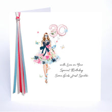 Load image into Gallery viewer, Five Dollar Shake Ribbons & Roses Age 30 With Love On Your Special Birthday Some Girls Just Sparkle Card