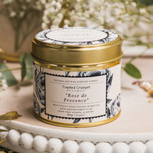 Load image into Gallery viewer, Toasted Crumpet Rose de Provence Candle in a Matt Gold Tin