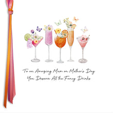 Load image into Gallery viewer, Five Dollar Shake Ribbon & Roses You Deserve All The Fancy Drinks Mother’s Day Card