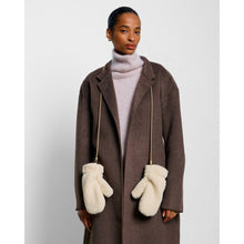 Load image into Gallery viewer, Katie Loxton Teddy Mittens With Cord / Cream / One Size