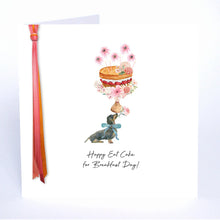 Load image into Gallery viewer, Five Dollar Shake Ribbon & Roses Happy Eat Cake For Breakfast Day! Card