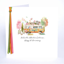 Load image into Gallery viewer, Five Dollar Shake And So The Adventure Continues... Happy 1st Anniversary Card