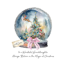 Load image into Gallery viewer, Five Dollar Shake To a Wonderful Granddaughter Always Believe in the Magic of Christmas (Snowglobe) Card
