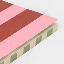 Load image into Gallery viewer, Caroline Gardner Orange & Pink Stripe A6 Softback Notebook