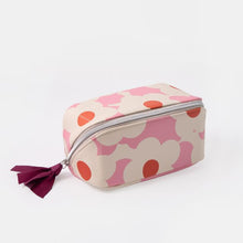 Load image into Gallery viewer, Caroline Gardner Pink Flower Flat Lay Cosmetic Bag