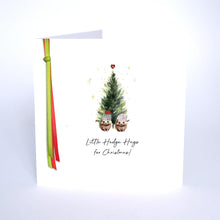 Load image into Gallery viewer, Five Dollar Shake Ribbon Candy Little Hedge Hugs for Christmas Small Card