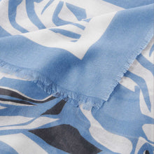 Load image into Gallery viewer, Katie Loxton Printed Foil Scarf / Blue Blossom / Cornflower Blue, Off White & Silver Foil