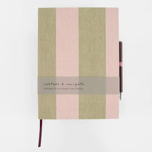 Load image into Gallery viewer, Caroline Gardner Pink & Green Stripe Casebound Notebook & Pen Set