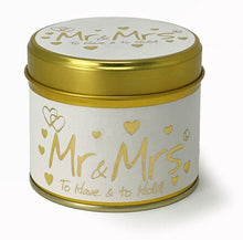 Load image into Gallery viewer, Lily Flame Mr &amp; Mrs Scented Poured Tin Candle
