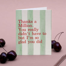 Load image into Gallery viewer, Floh Thanks a Million (Mint Stripes) Card