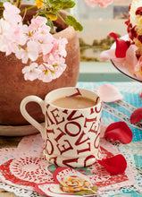 Load image into Gallery viewer, Emma Bridgewater L.O.V.E Polka Red 1/2 Pint Mug