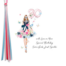 Load image into Gallery viewer, Five Dollar Shake Ribbons & Roses Age 30 With Love On Your Special Birthday Some Girls Just Sparkle Card