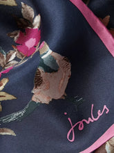 Load image into Gallery viewer, Joules Bloomfield Silk Square Scarf / Navy Tree