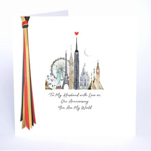 Load image into Gallery viewer, Five Dollar Shake To My Husband With Love On Our Anniversary You Are My World Card