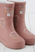 Load image into Gallery viewer, Grass & Air Rose Pink Colour-Changing Kids Wellies with Teddy Fleece Lining / UK Sizes 4-9 Infant