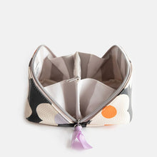 Load image into Gallery viewer, Caroline Gardner Multi Flower Charcoal Flat Lay Cosmetic Bag