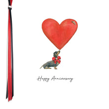 Load image into Gallery viewer, Five Dollar Shake Ribbon & Roses Happy Anniversary (Dog) Card