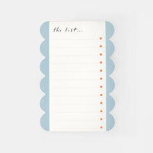 Load image into Gallery viewer, Caroline Gardner Blue & Wine Scallop Edge List Pad