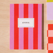 Load image into Gallery viewer, Good Tuesday A5 Lined Journal Notebook / Hot Pink Stripe