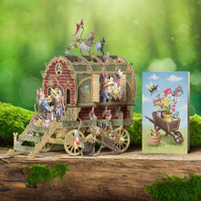 Load image into Gallery viewer, Paper D’Art Mouse Caravan, 3D Pop Up Greetings Card