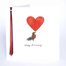 Load image into Gallery viewer, Five Dollar Shake Ribbon & Roses Happy Anniversary (Dog) Card