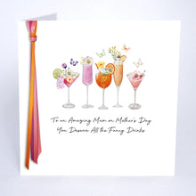 Load image into Gallery viewer, Five Dollar Shake Ribbon & Roses You Deserve All The Fancy Drinks Mother’s Day Card