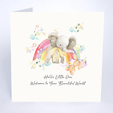 Load image into Gallery viewer, Five Dollar Shake ‘Beija-Flor’ Hello Little One Welcome to Your Beautiful World New Baby Card