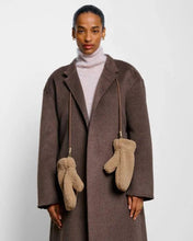 Load image into Gallery viewer, Katie Loxton Teddy Mittens With Cord / Tan / One Size