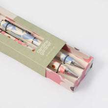 Load image into Gallery viewer, Caroline Gardner Pink Flower & Blue Hearts Set of 2 Boxed Pens