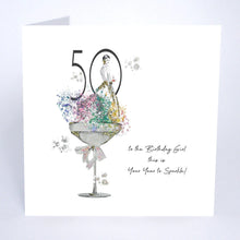 Load image into Gallery viewer, Five Dollar Shake Glamarama 50 To The Birthday Girl This Is Your Year To Sparkle! Birthday Card