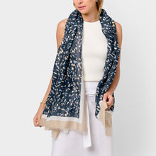 Load image into Gallery viewer, Katie Loxton Printed Foil Scarf / Terazzo / Navy, Light Taupe, Gold Foil
