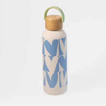 Load image into Gallery viewer, Caroline Gardner Blue Checkmate Hearts Stainless Steel Water Bottle