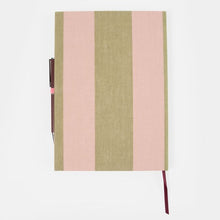 Load image into Gallery viewer, Caroline Gardner Pink & Green Stripe Casebound Notebook & Pen Set