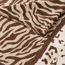 Load image into Gallery viewer, Katie Loxton Printed Foil Scarf / Animal Print / Chocolate, Ecru & Gold Foil