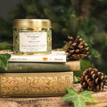 Load image into Gallery viewer, Toasted Crumpet Squirrel Nutkin “Fresh Woodland Trails” Candle in a Matt Gold Tin