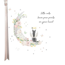 Load image into Gallery viewer, Five Dollar Shake Small Ribbons & Roses Little Cats Leave Paw Prints On Your Heart Sympathy Card