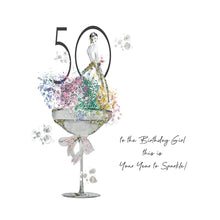 Load image into Gallery viewer, Five Dollar Shake Glamarama 50 To The Birthday Girl This Is Your Year To Sparkle! Birthday Card