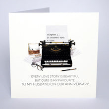 Load image into Gallery viewer, Five Dollar Shake To My Husband on Our Anniversary (Typewriter) Card