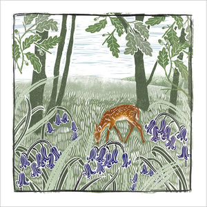 Woodmansterne ‘Oak Press’ Bluebell Woods Art Card