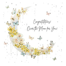 Load image into Gallery viewer, Five Dollar Shake Mimosa Moon Congratulations! Over The Moon For You! Card