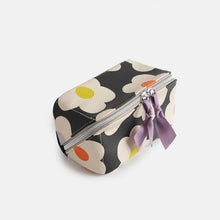 Load image into Gallery viewer, Caroline Gardner Multi Flower Charcoal Flat Lay Cosmetic Bag