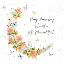 Load image into Gallery viewer, Five Dollar Shake Mimosa Moon I Love You To The Moon & Back Anniversary Card