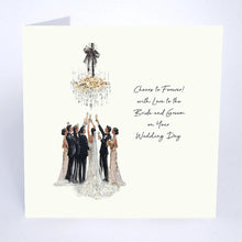 Load image into Gallery viewer, Five Dollar Shake ‘Gatsby’s Wedding’ Cheers to Forever! with Love to the Bride and Groom Card