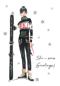 Counting Stars Haute Hippie Ski~sons Greetings! Card